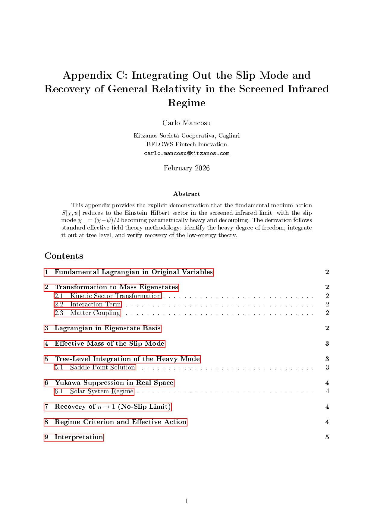Integrating Out the Slip Mode and Recovery of General Relativity in the Screened Infrared Regime