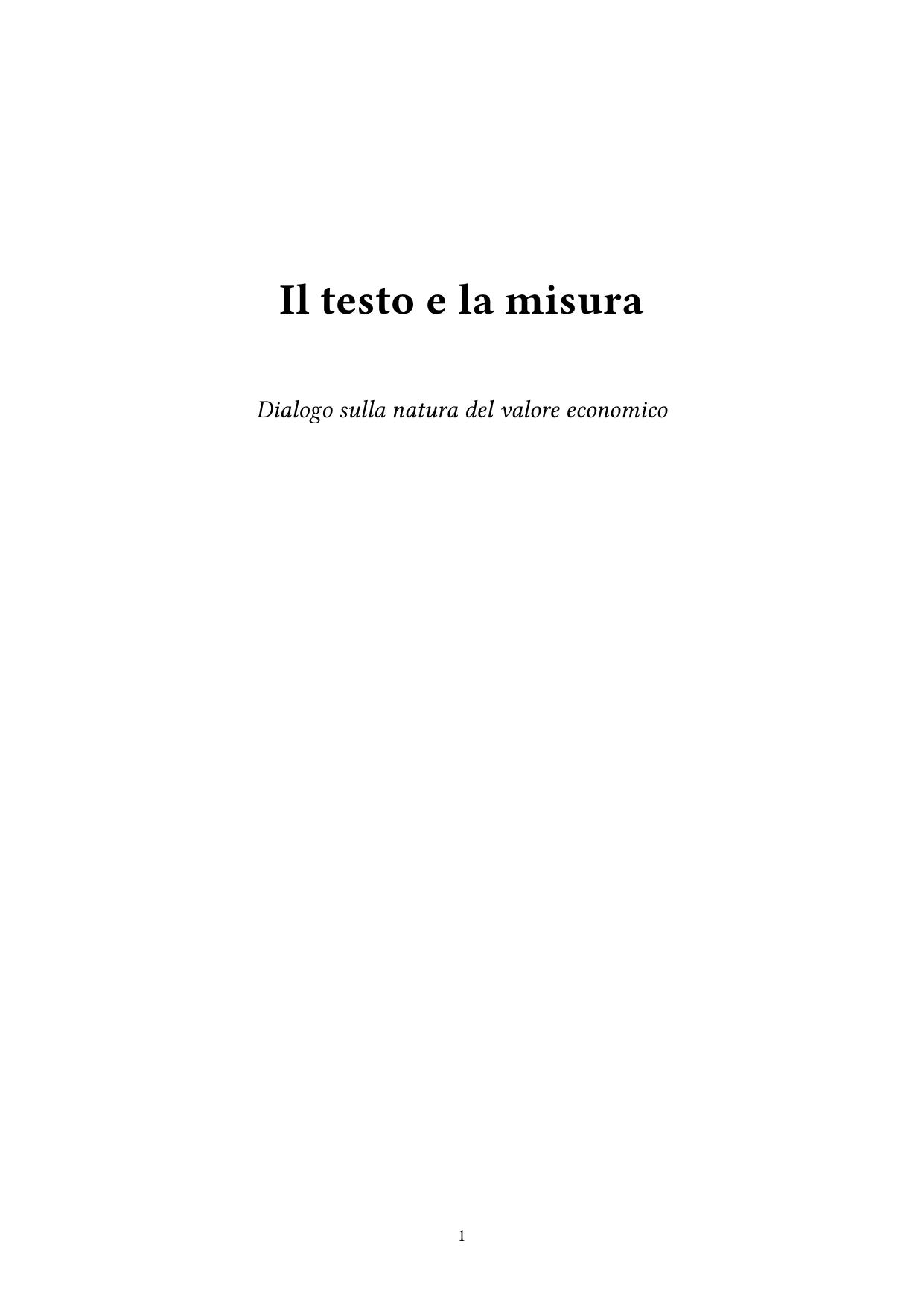 Il testo e la misura