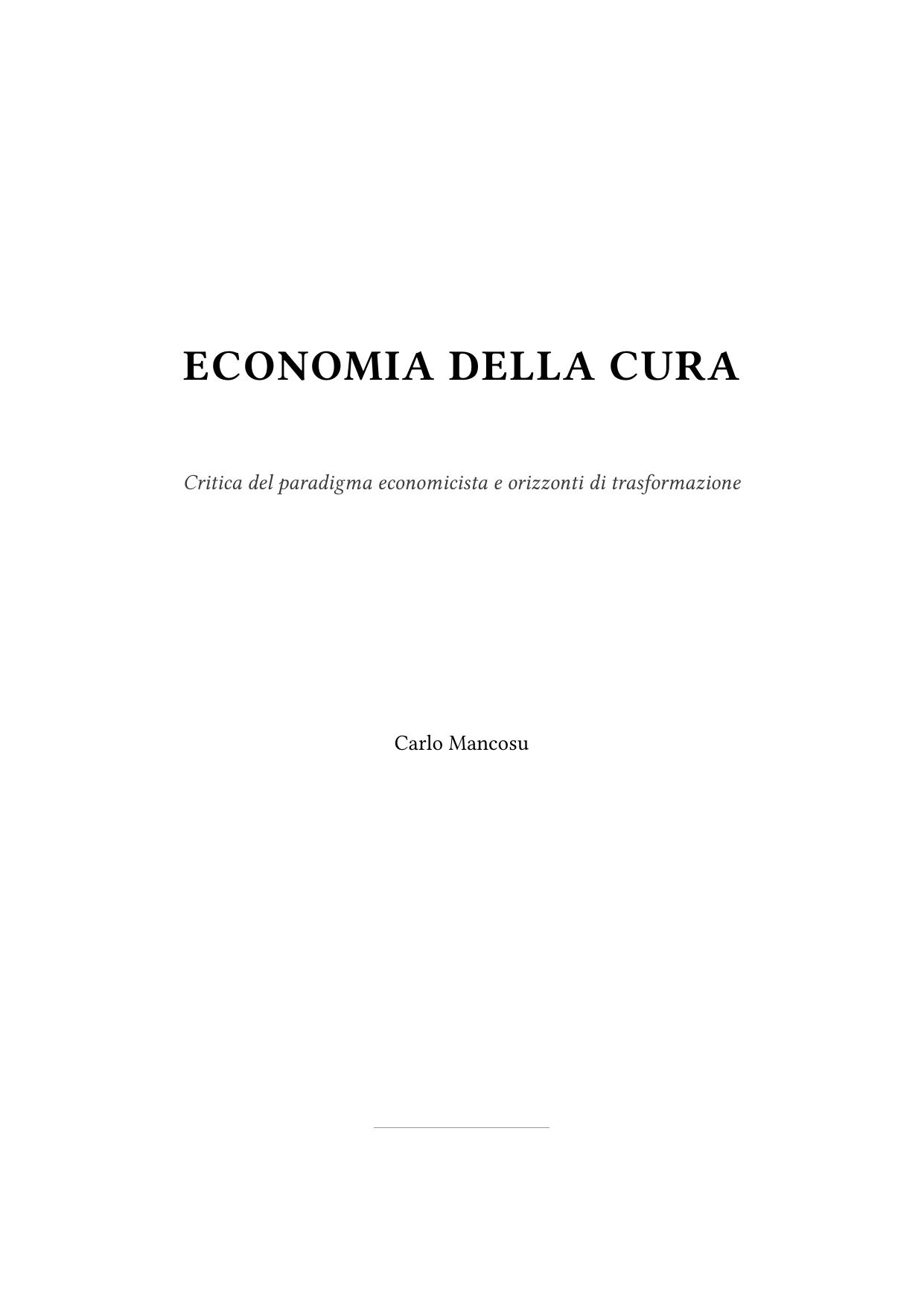 Economia della cura