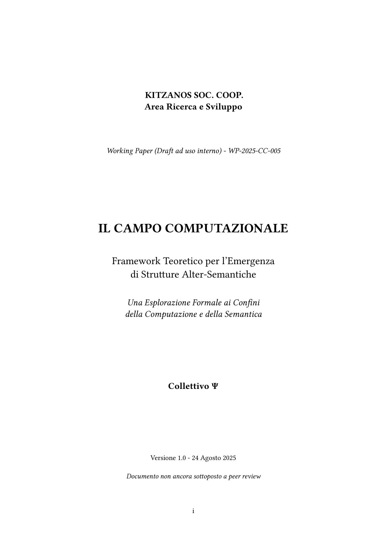 Una Teoria Matematica dell'Emergenza Alter-Semantica
