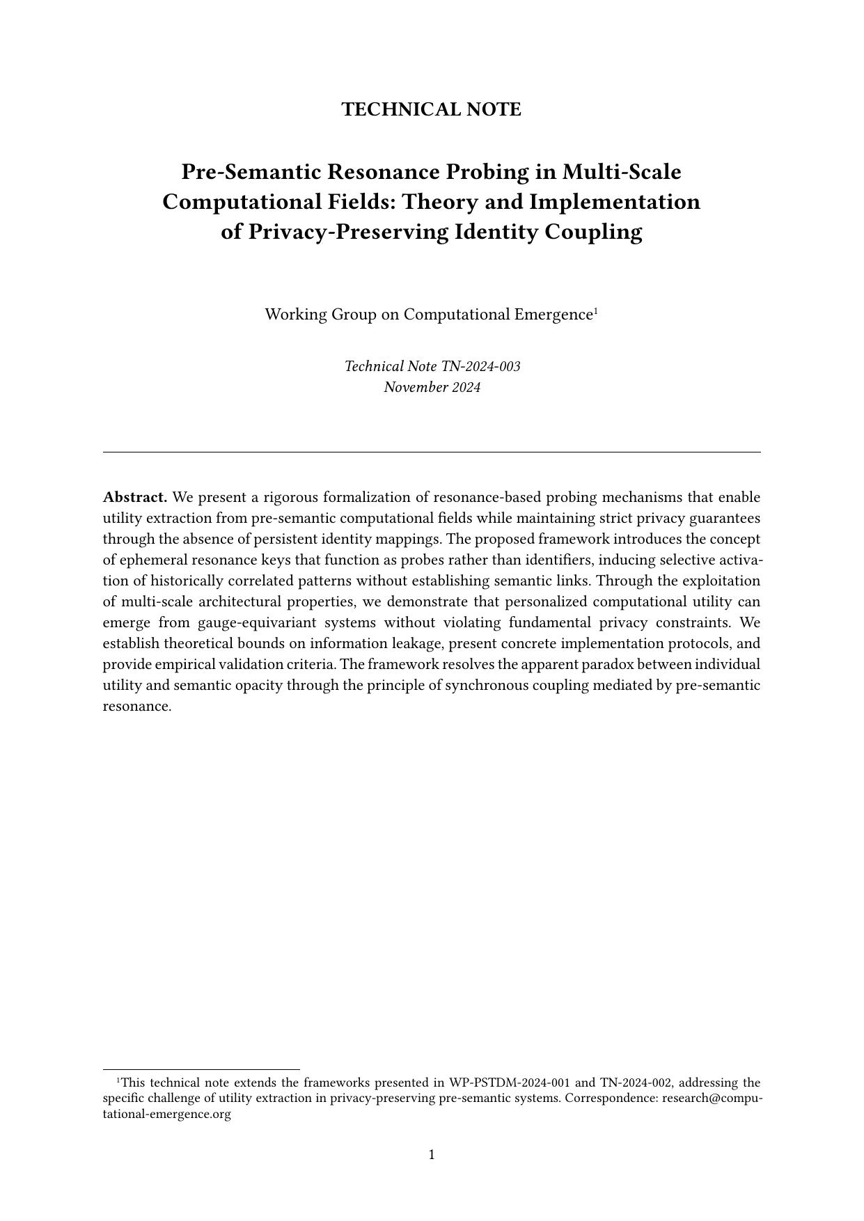 Pre-Semantic Resonance Probing in Multi-Scale Computational Fields