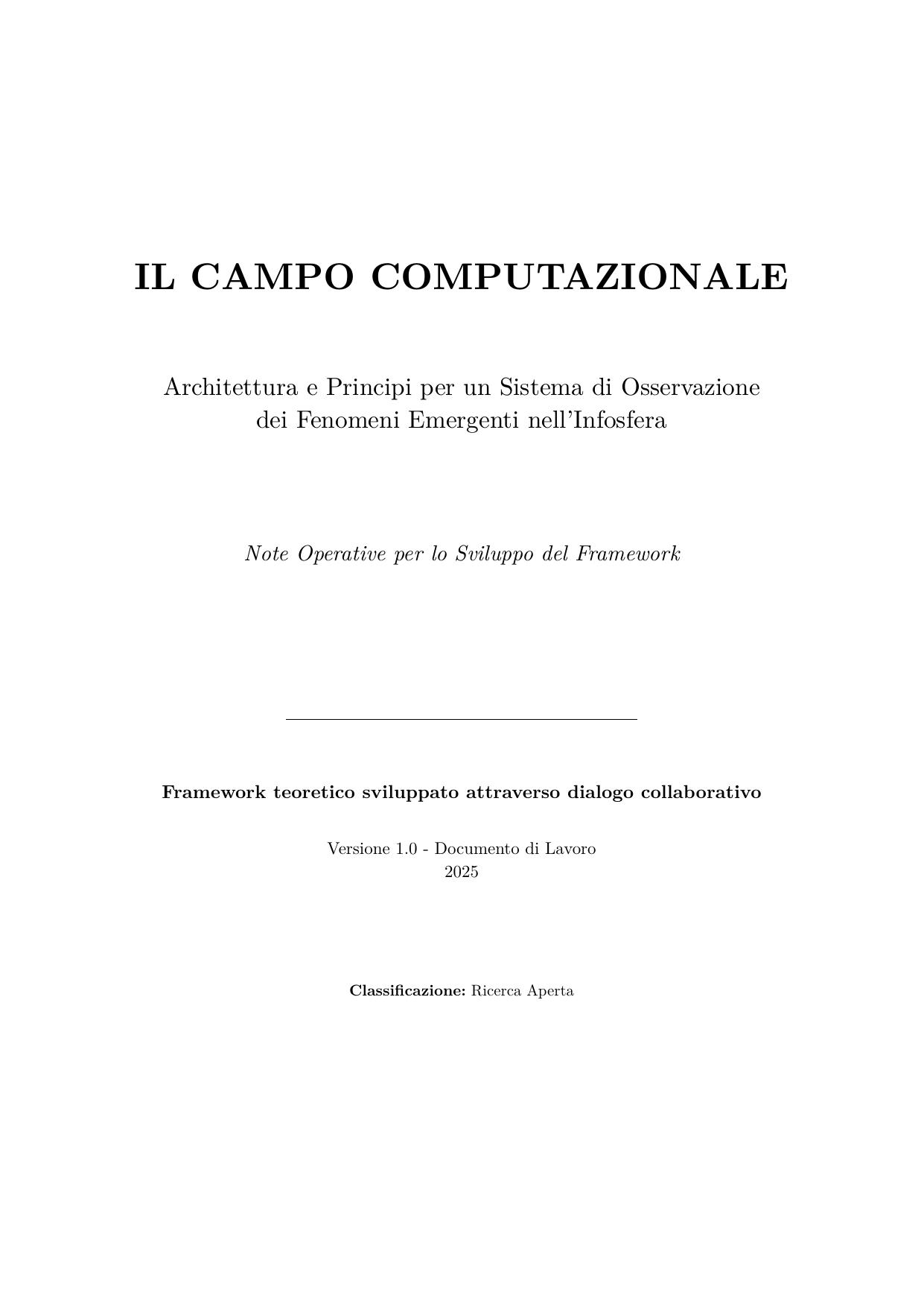 Stato dell'Arte e Questioni Aperte nel Campo Computazionale