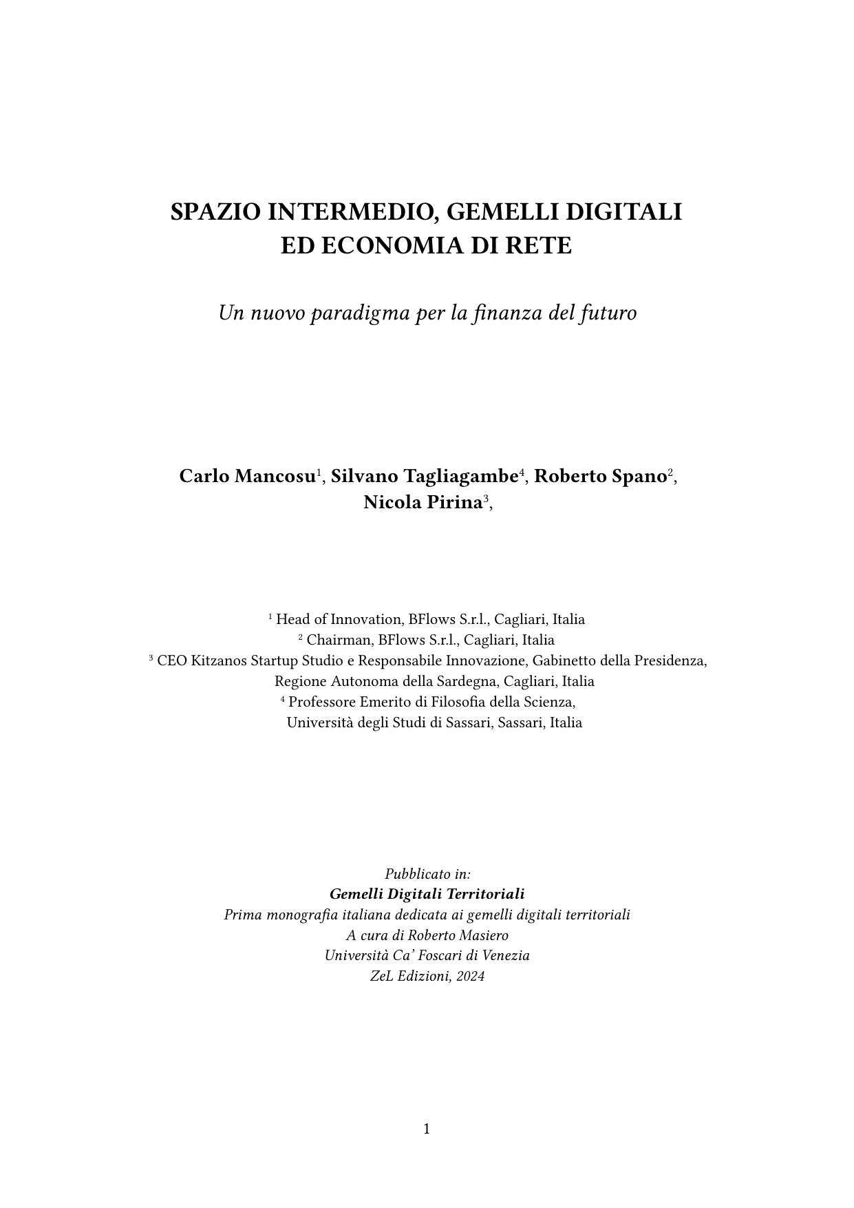 Spazio intermedio, gemelli digitali ed economia di rete: Un nuovo paradigma per la finanza del futuro