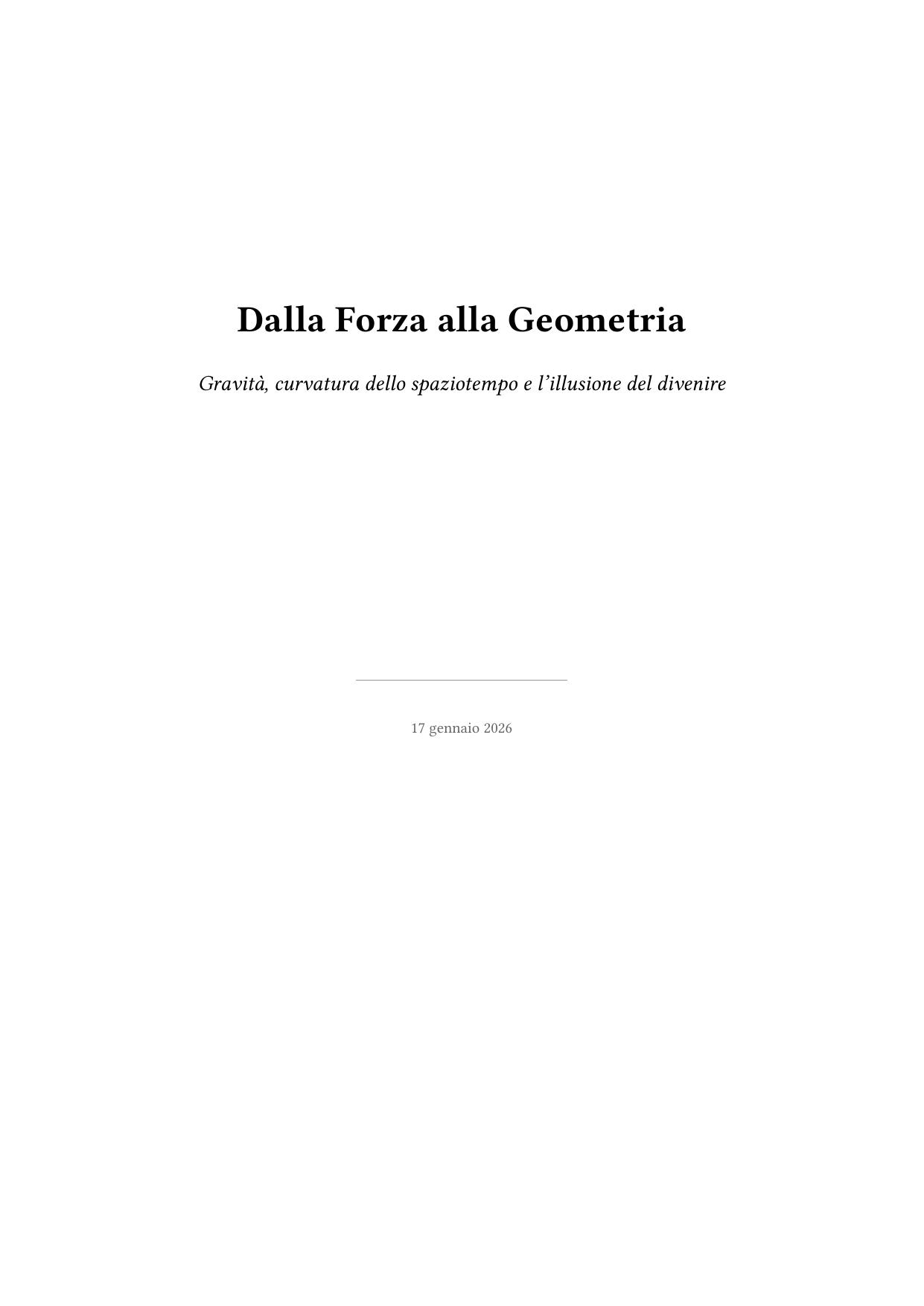 Dalla Forza alla Geometria