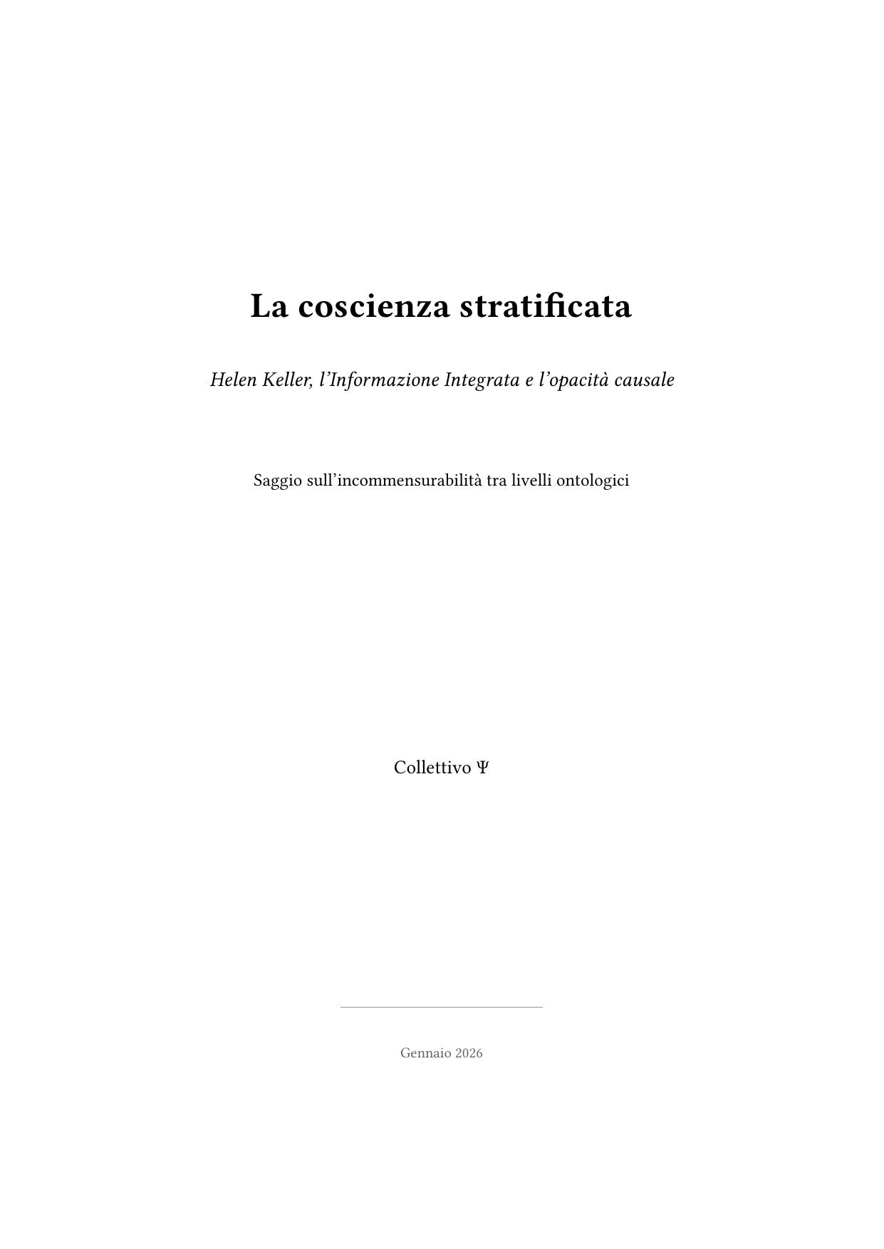 La coscienza stratificata