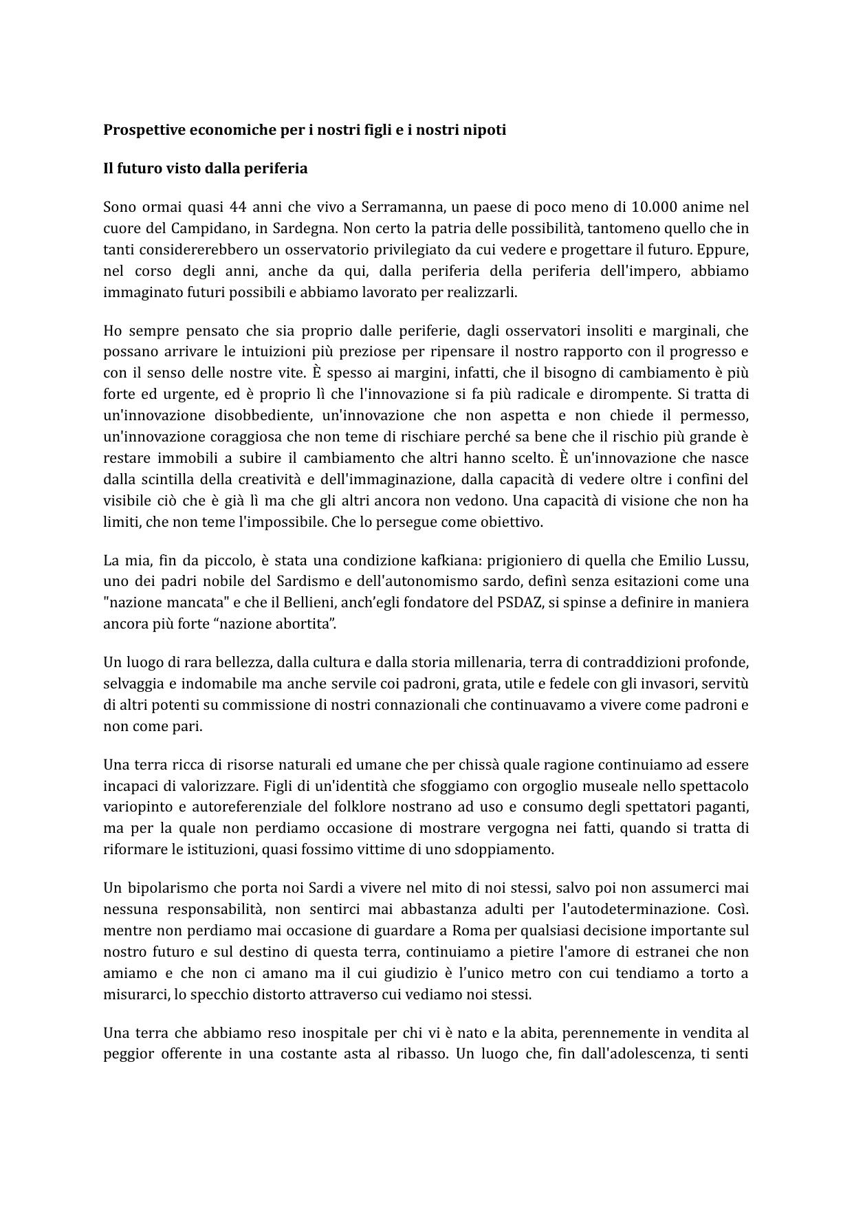 Prospettive economiche per i nostri figli e i nostri nipoti