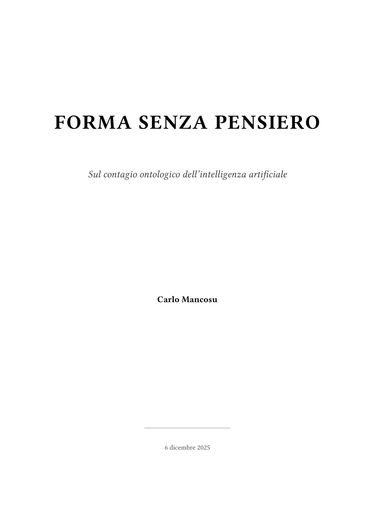 Forma senza pensiero