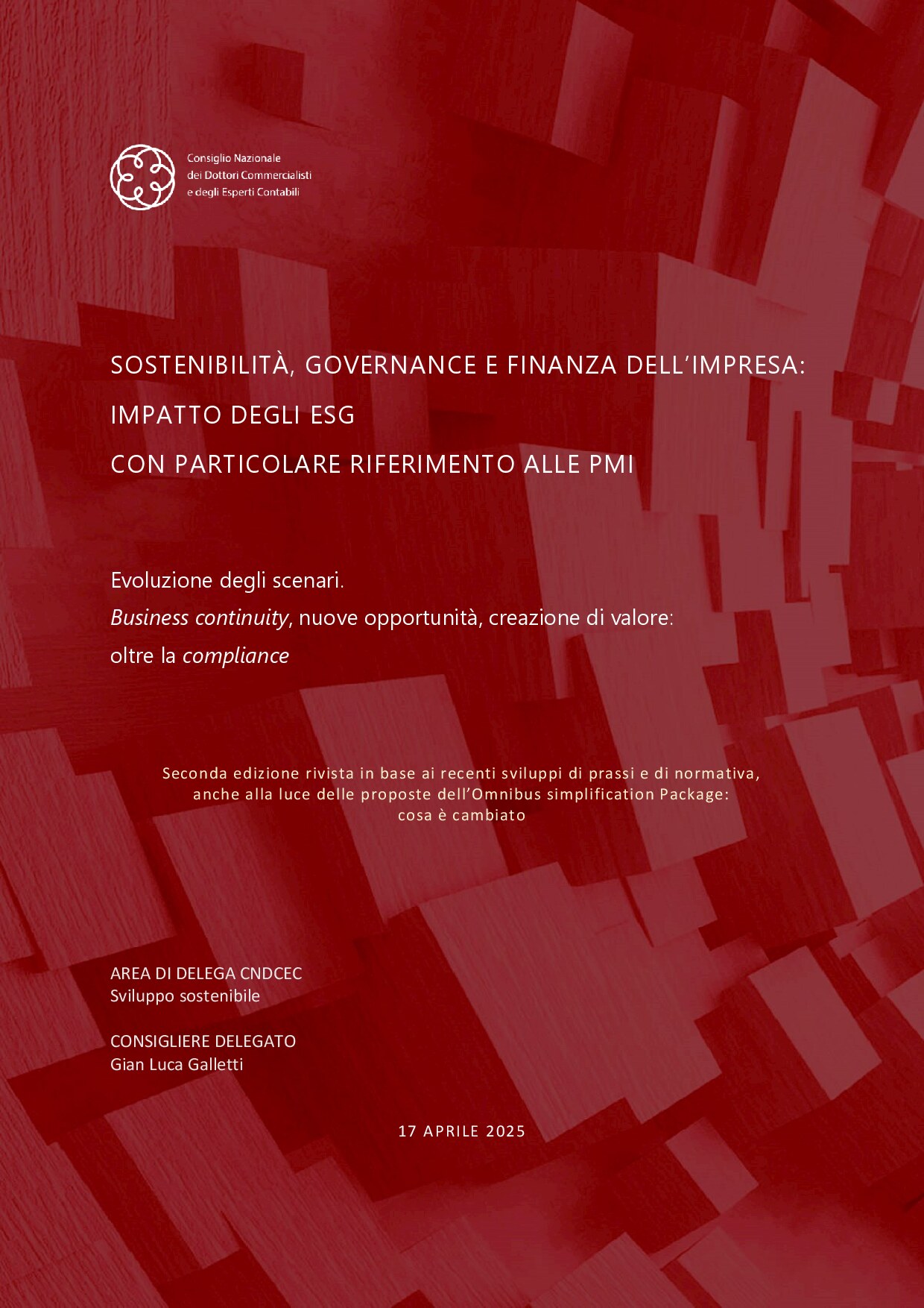 Sostenibilità, governance e finanza dell'impresa: impatto degli ESG con particolare riferimento alle PMI
